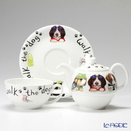 ロイカーカム アニマルファッション ドッグ ティーカップ＆ソーサー（1人用ポット付）／ティーフォーワン