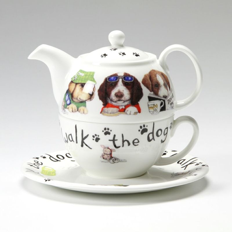 ロイカーカム アニマルファッション ドッグ ティーカップ＆ソーサー（1人用ポット付）／ティーフォーワン