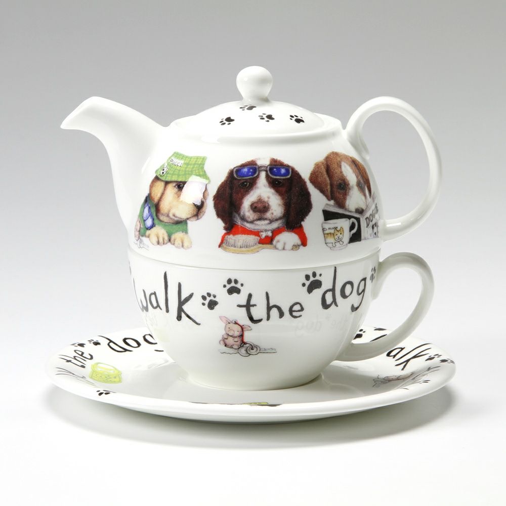 ロイカーカム アニマルファッション ドッグ ティーカップ＆ソーサー（1人用ポット付）／ティーフォーワン