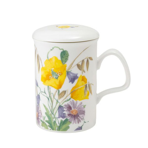 ロイカーカム イングリッシュメドウ イエロー こし器付ビーカー 320ml