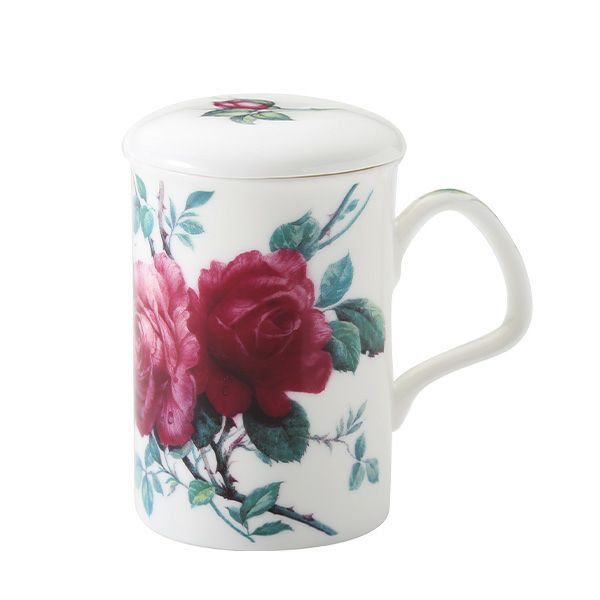 ロイカーカム イングリッシュローズ レッド こし器付ビーカー 320ml