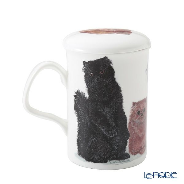 ロイカーカム キャットギャロール Longhaired Cats（長毛猫） こし器付ビーカー 320ml