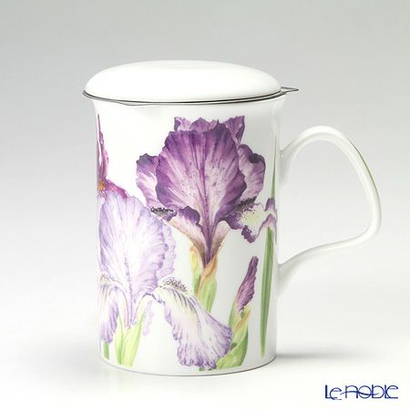 ロイカーカム アイリス 青紫系フラワー3 A こし器付ビーカー 320ml