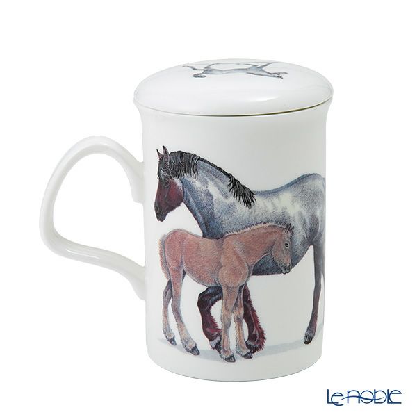 ロイカーカム ホース（親子） ブラック＆ホワイト こし器付ビーカー 320ml