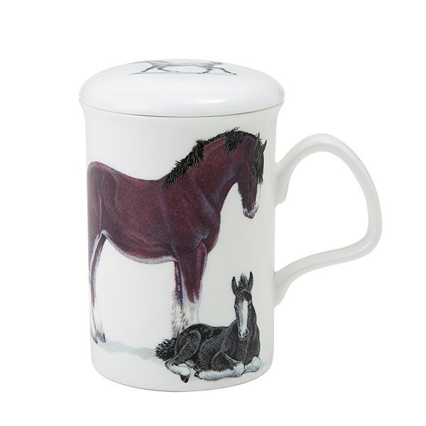 ロイカーカム ホース（親子） ブラック＆ホワイト こし器付ビーカー 320ml