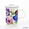 ロイカーカム パンジー ピンク＆ホワイト こし器付ビーカー 320ml