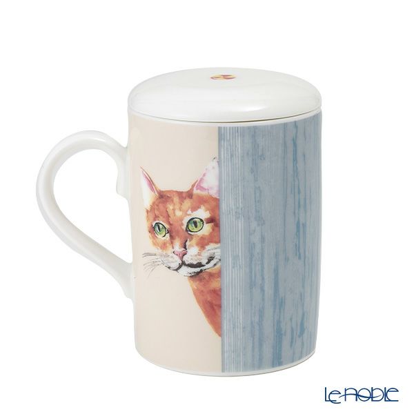 ロイカーカム キャットスルーザドア（茶トラ白） こし器付ビーカー・ルーシー 325ml