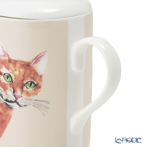 ロイカーカム キャットスルーザドア（茶トラ白） こし器付ビーカー・ルーシー 325ml