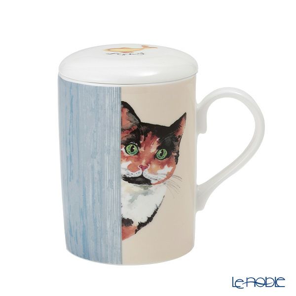 ロイカーカム キャットスルーザドア（三毛猫） こし器付ビーカー・ルーシー 325ml