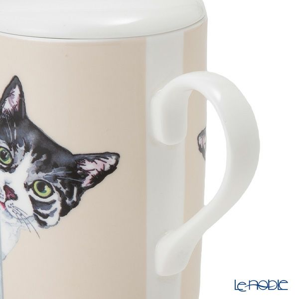 ロイカーカム キャットスルーザドア（サバトラ白） こし器付ビーカー・ルーシー 325ml