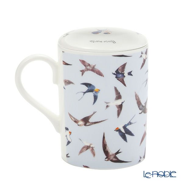 ロイカーカム サマースカイ／ツバメ RSPB ビーカー／マグカップ ルーシー 325ml 蓋＆こし器（茶こし）付き