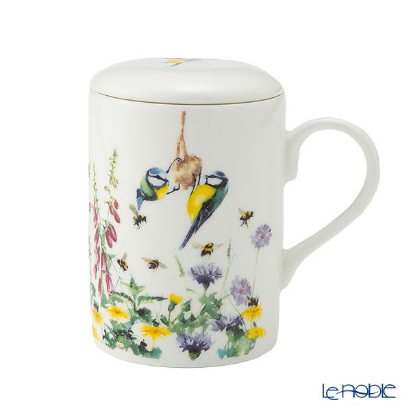 ロイカーカム ガーデンワイルドライフ ビーカー／マグカップ ルーシー 325ml 蓋＆こし器（茶こし）付き