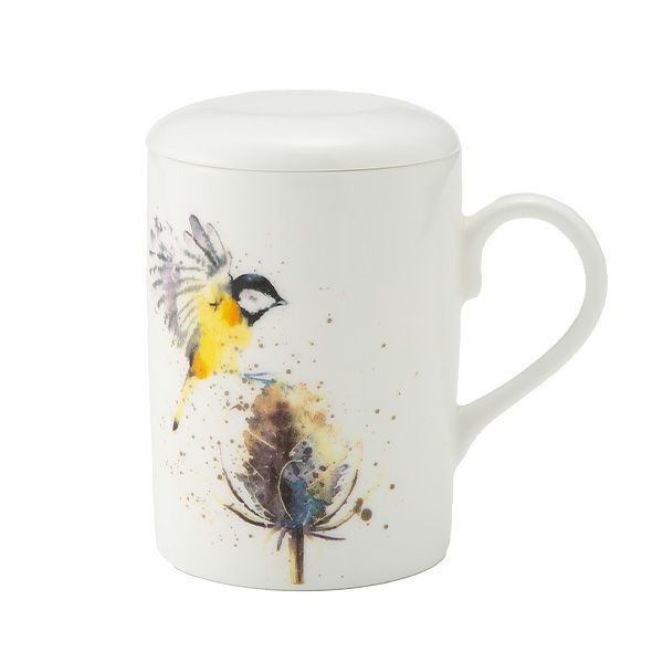 ロイカーカム バード ＆ ティーズル A ビーカー／マグカップ ルーシー 325ml 蓋＆こし器（茶こし）付き