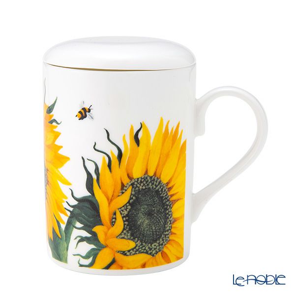 ロイカーカム サンフラワー A ビーカー／マグカップ ルーシー 325ml 蓋＆こし器（茶こし）付き