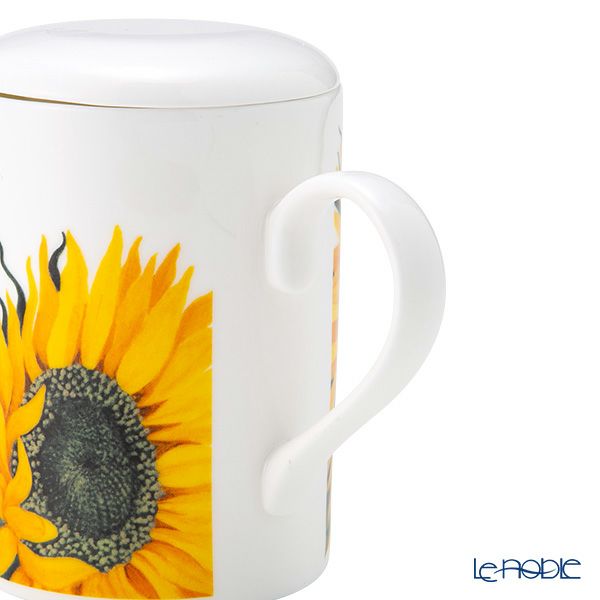 ロイカーカム サンフラワー A ビーカー／マグカップ ルーシー 325ml 蓋＆こし器（茶こし）付き