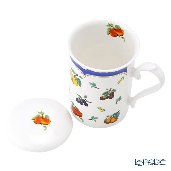 ロイカーカム ヘリテージフルーツ ビーカー／マグカップ 320ml 蓋＆こし器（茶こし）付き