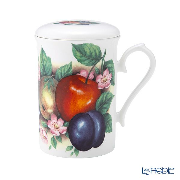ロイカーカム オーチャードフルーツ ビーカー／マグカップ 320ml 蓋＆こし器（茶こし）付き