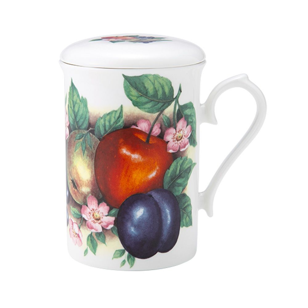 ロイカーカム オーチャードフルーツ ビーカー／マグカップ 320ml 蓋＆こし器（茶こし）付き