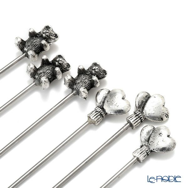 アディルサ フルーツピック 6本セット ハート／ベア 565P スペイン製