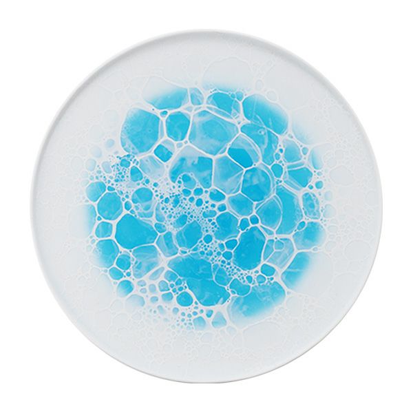 有田焼 やま平窯元 やまへい 泡 frame ブルー ラウンドプレート 26cm