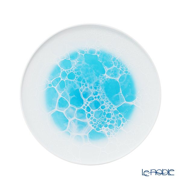 有田焼 やま平窯元 やまへい 泡 frame ブルー ラウンドプレート 21cm