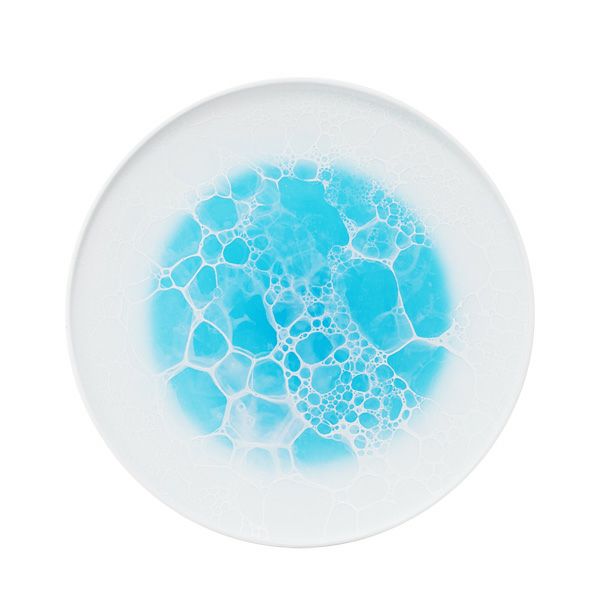 有田焼 やま平窯元 やまへい 泡 frame ブルー ラウンドプレート 21cm