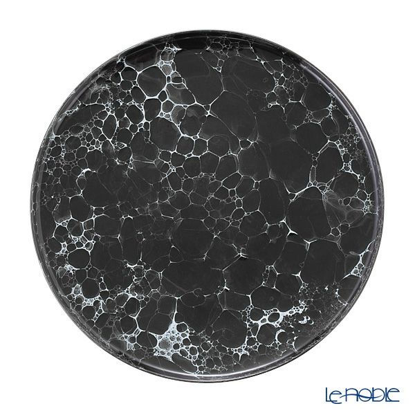 有田焼 やま平窯元 やまへい 泡 frame 黒釉志野泡 くろゆうしのあわ ラウンドプレート 26cm