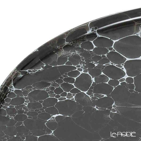 有田焼 やま平窯元 やまへい 泡 frame 黒釉志野泡 くろゆうしのあわ ラウンドプレート 26cm