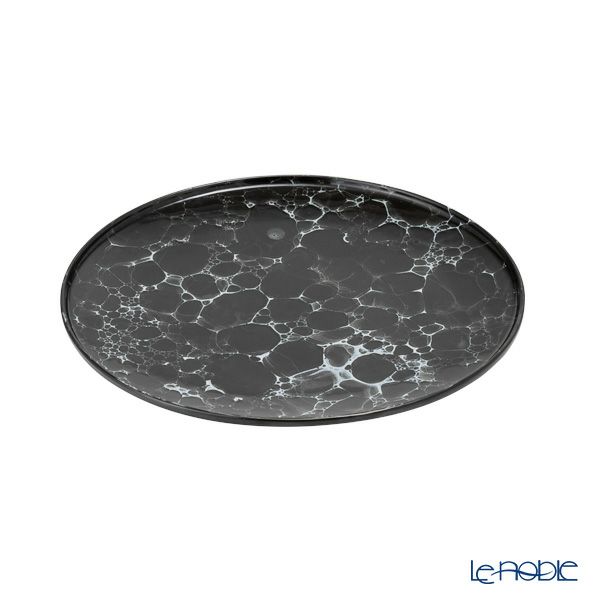 有田焼 やま平窯元 やまへい 泡 frame 黒釉志野泡 くろゆうしのあわ ラウンドプレート 21cm