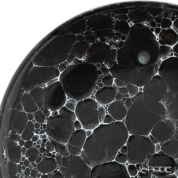 有田焼 やま平窯元 やまへい 泡 frame 黒釉志野泡 くろゆうしのあわ ラウンドプレート 21cm