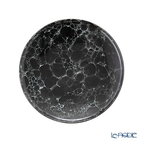有田焼 やま平窯元 やまへい 泡 frame 黒釉志野泡 くろゆうしのあわ ラウンドプレート 16cm