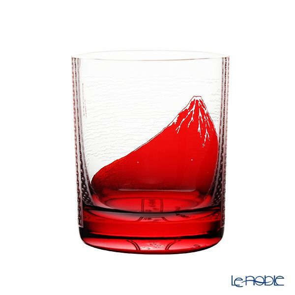 【最後の入荷】GLASS-LAB グラス・ラボ 北斎グラス 江戸砂切子 S-101-002 赤 赤富士