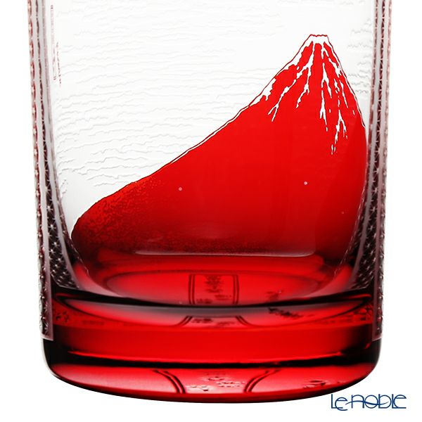 【最後の入荷】GLASS-LAB グラス・ラボ 北斎グラス 江戸砂切子 S-101-002 赤 赤富士