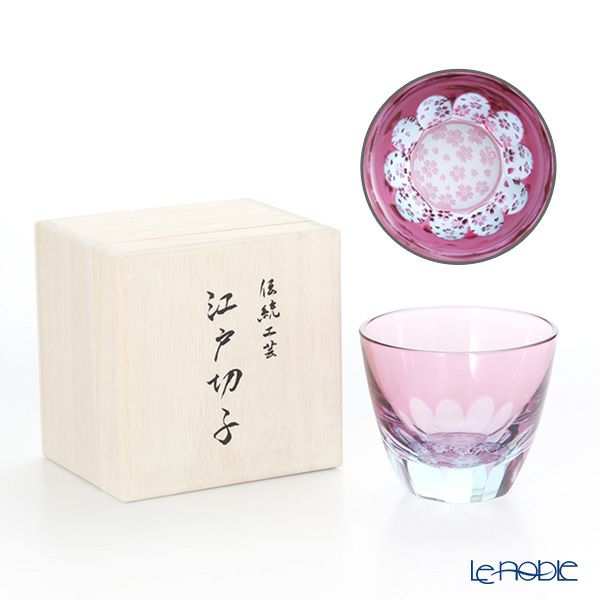 GLASS-LAB グラス・ラボ 江戸切子 砂切子 サクラサク ぐい呑み S-103-001