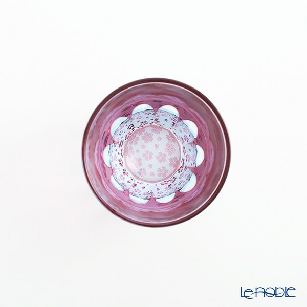 GLASS-LAB グラス・ラボ 江戸切子 砂切子 サクラサク ぐい呑み S-103-001