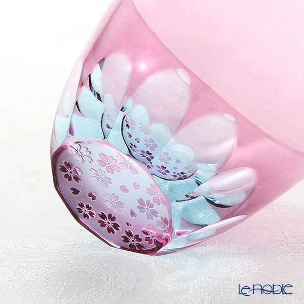 GLASS-LAB グラス・ラボ 江戸切子 砂切子 サクラサク ぐい呑み S-103-001