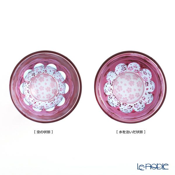 GLASS-LAB グラス・ラボ 江戸切子 砂切子 サクラサク ぐい呑み S-103-001