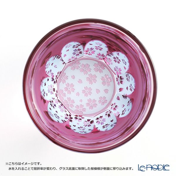GLASS-LAB グラス・ラボ 江戸切子 砂切子 サクラサク ぐい呑み S-103-001