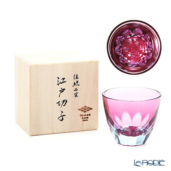 GLASS-LAB グラス・ラボ 江戸切子 砂切子 金魚 水面 ぐい呑み S-103-002