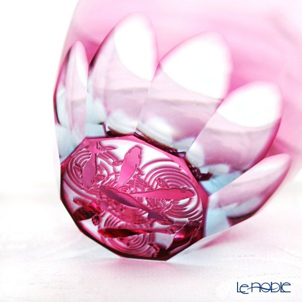 GLASS-LAB グラス・ラボ 江戸切子 砂切子 金魚 水面 ぐい呑み S-103-002