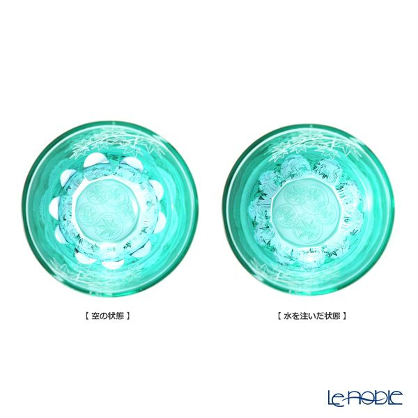 GLASS-LAB グラス・ラボ 江戸切子 砂切子 楓 水面 ぐい呑み S-103-004