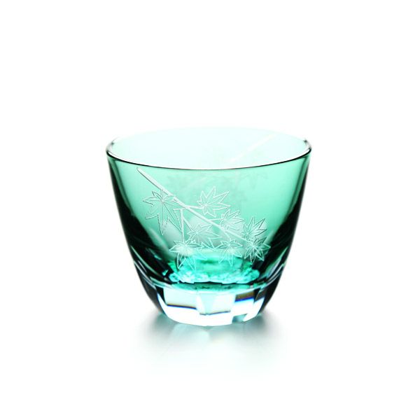 GLASS-LAB グラス・ラボ 江戸切子 砂切子 楓 水面 ぐい呑み S-103-004