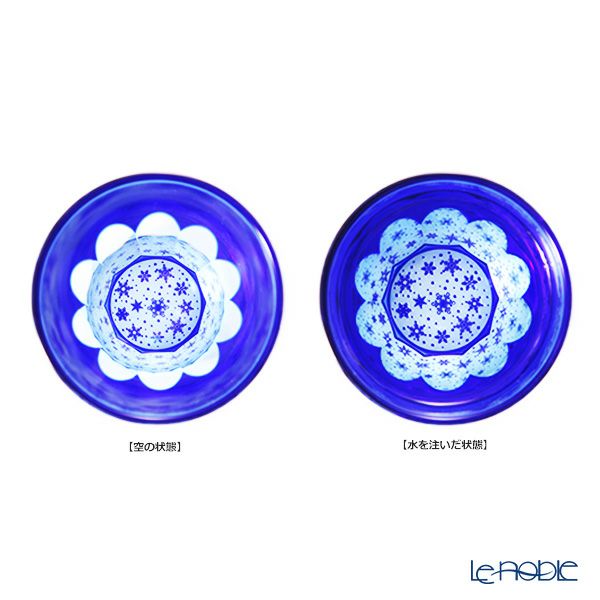 GLASS-LAB グラス・ラボ 江戸切子 砂切子 YUKI 瑠璃 ぐい呑み S-103-005