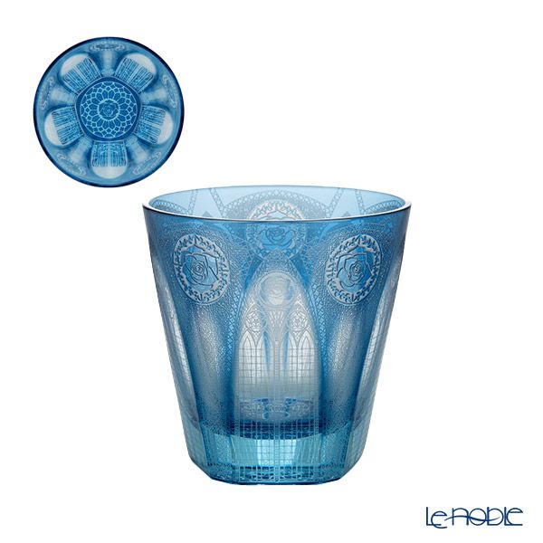 GLASS-LAB グラス・ラボ 江戸切子 砂切子 青薔薇の大聖堂 オールドグラス ライトブルー×インディゴブルー【2020江戸切子新作展 WEB投票第二位作品の別注カラー】