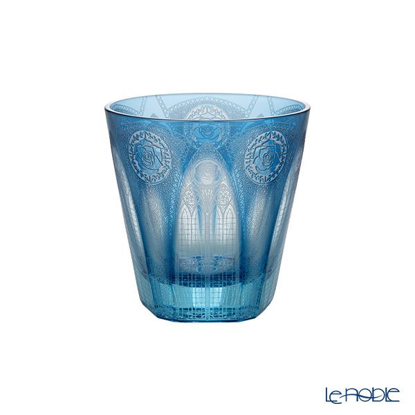 GLASS-LAB グラス・ラボ 江戸切子 砂切子 青薔薇の大聖堂 オールドグラス ライトブルー×インディゴブルー【2020江戸切子新作展 WEB投票第二位作品の別注カラー】