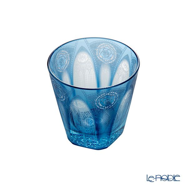 GLASS-LAB グラス・ラボ 江戸切子 砂切子 青薔薇の大聖堂 オールドグラス ライトブルー×インディゴブルー【2020江戸切子新作展 WEB投票第二位作品の別注カラー】