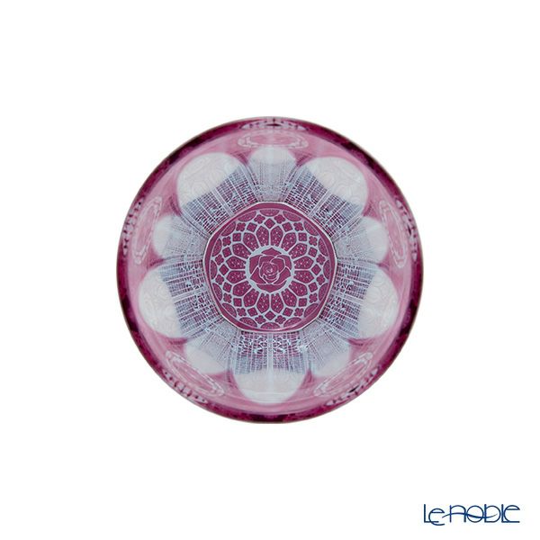 GLASS-LAB グラス・ラボ 江戸切子 砂切子 赤薔薇の大聖堂 オールドグラス ライトブルー×金赤【2020江戸切子新作展 WEB投票第二位】