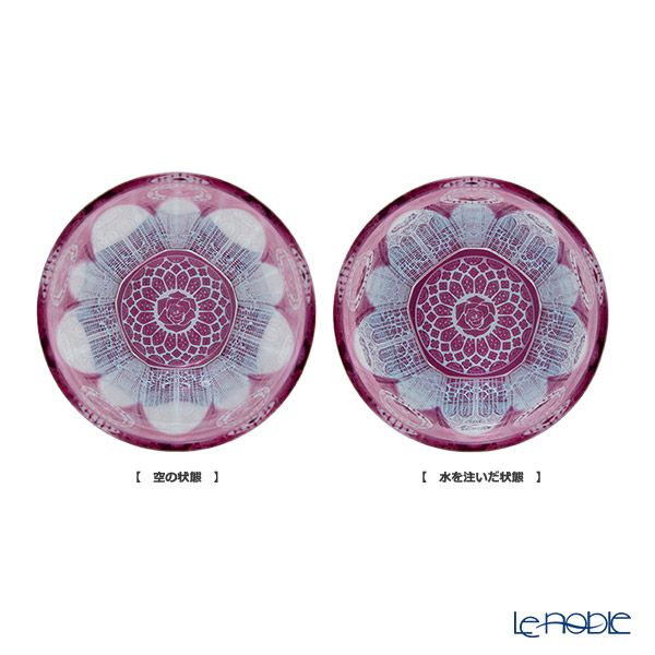 GLASS-LAB グラス・ラボ 江戸切子 砂切子 赤薔薇の大聖堂 オールドグラス ライトブルー×金赤【2020江戸切子新作展 WEB投票第二位】