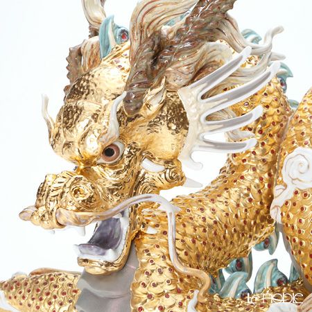 リヤドロ 臥龍（GOLD） HIGH PORCELAIN 01973 台座付