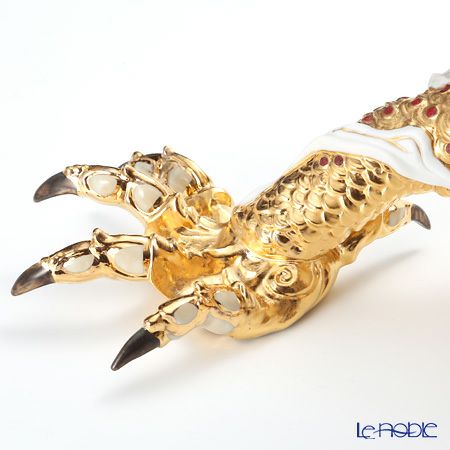 リヤドロ 臥龍（GOLD） HIGH PORCELAIN 01973 台座付